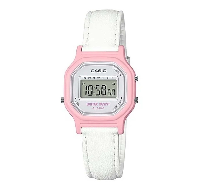 Casio | LA-11WL-4ADF | Womens Watch Digital | Pink Dial White Leather ...