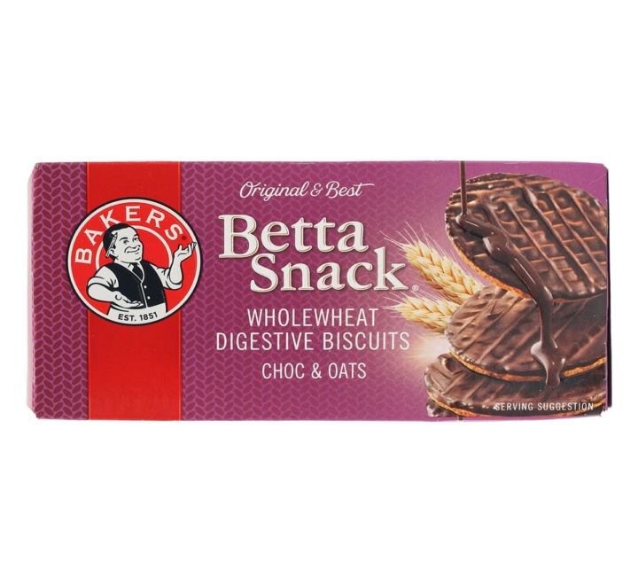 Bakers Betta Snack Digestive Choc & Oats 200g