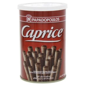 Papadopoulos Caprice Wafer Rolls Hazelnut And Cocoa Cream 115g