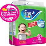 Fine Baby Diapers Size 5 Maxi 11-18kg Mega Pack 70pcs