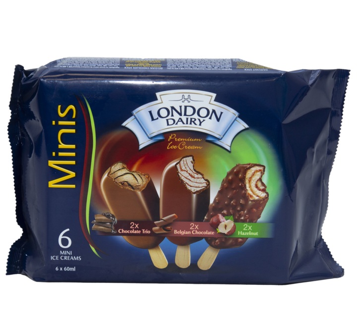 London Dairy Mini Ice Cream Stick (Chocolate Trio+Hazelnut+Belgian