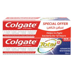 Colgate Total 12 Whole Mouth Health Toothpaste Advanced Whitening 2 x 100ml
