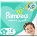 Pampers Baby-Dry Diapers Size 6, 13+kg with Leakage Protection 10pcs