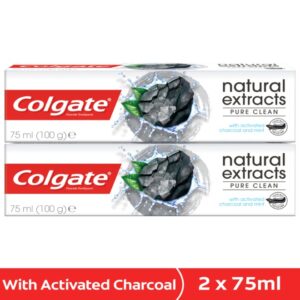 Colgate Toothpaste Natural Extracts Pure Clean with Activated Charcoal 2 x 75ml
