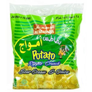 Al Mudhish Potato Ripple Crunch Sour Cream & Onion 24 x 15g