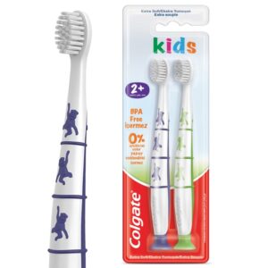 Colgate Kids Toothbrush BPS Free Extra Soft For 2+ Years 2pcs