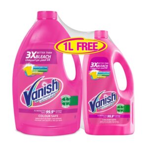 Vanish Fabric Stain Remover Liquid Colour Safe Pink 3Litre + 1Litre