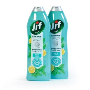 Jif Antibacterial Mint & Lemon Dishwash 2 x 750ml