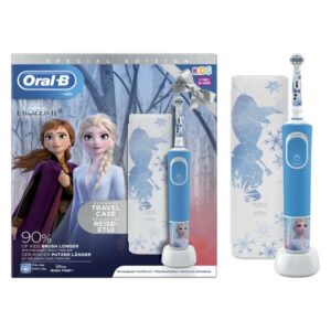 Oral-B D100 Vitality Rechargeable Kids Toothbrush With Travel Case D100.414 2K-Frozen