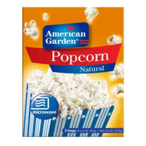 American Garden Microwave Natural Popcorn Gluten Free 273g