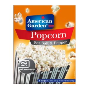 American Garden Microwave Sea Salt & Pepper Popcorn Gluten Free 273g
