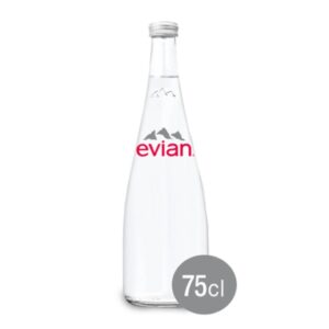Evian Natural Mineral Water Glass Bottle 750ml
