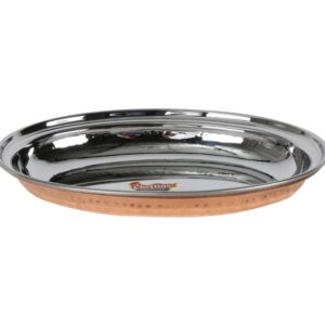 Chefline Double Wall Copper Oval Curry Dish 23cm