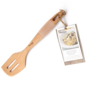 Chefline Wooden Slotted Turner with Silicon Grip, S8