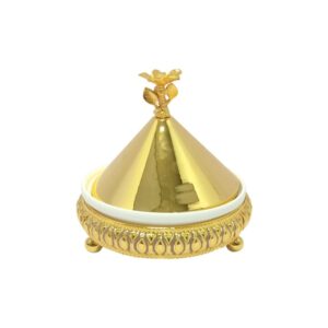 Home Ceramic Candy Pot Round CT-094M Gold