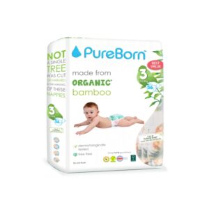 Pure Born Organic Diaper Size 3 5.5-8kg 56pcs