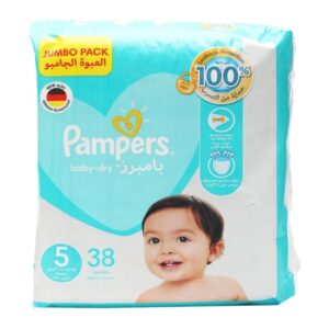 Pampers Baby-Dry Diapers Size 5, 11-16kg with Leakage Protection 38pcs
