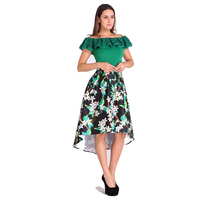 Skirt – Black with Floral Design 26