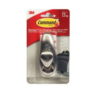 3M Brushed Nickel Metal Hook FC13