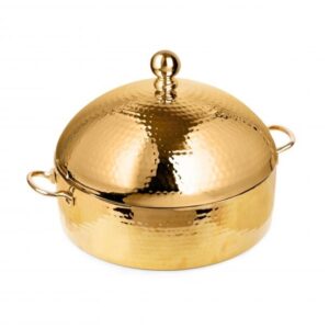 A-La-Mode-Small-Hammered-Gold-Stainless-Steel-Hotpot-4Ltrs