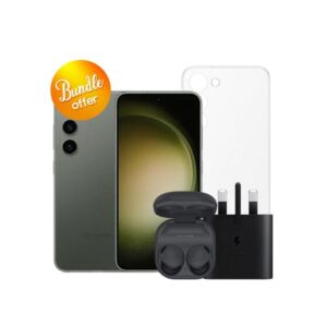 Galaxy-S23-5G-512GB-Galaxy-Buds2-Pro-25W-Adapter-Clear-Case-Screen-Protector-Bundle-Offer-Green