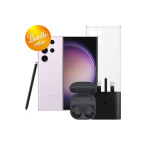 Galaxy-S23-Ultra-5G-1TB-Galaxy-Buds2-Pro-25W-Adapter-Clear-Case-Screen-Protector-Bundle-Offer-Lavender