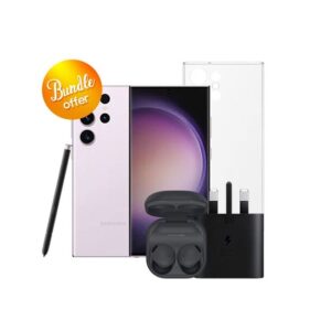 Galaxy-S23-Ultra-5G-512GB-Galaxy-Buds2-Pro-25W-Adapter-Clear-Case-Screen-Protector-Bundle-Offer-Lavender