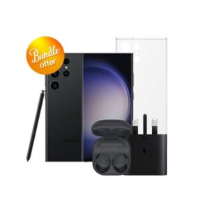 Galaxy-S23-Ultra-5G-512GB-Galaxy-Buds2-Pro-25W-Adapter-Clear-Case-Screen-Protector-Bundle-Offer-Phantom-Black