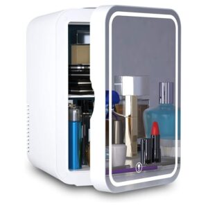 Mini-Fridge-Portable-Mirrored-Beauty-Fridge-With-LED-Lighting-ACDC-Portable-Beauty-Fridge-WHITE