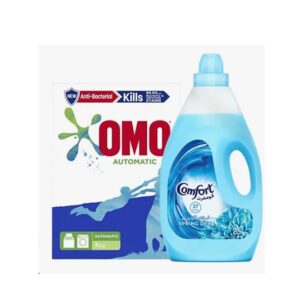 Omo-Active-Auto-Detergent-Powder-3kg-Comfort-Fabric-Softener-Spring-Dew-3L