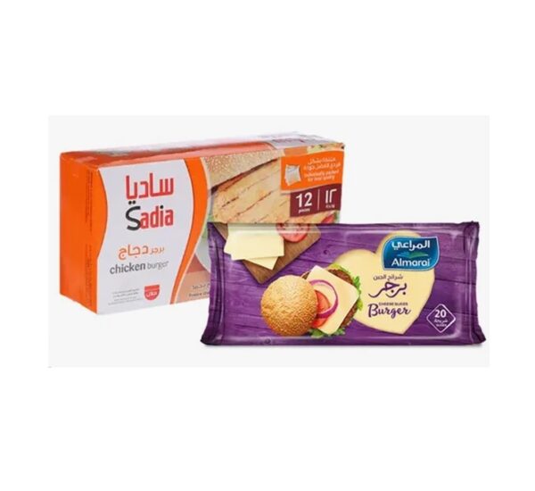 Sadia-Chicken-Burger-12-PcsAlmarai-Burger-Cheese-Slices-400g