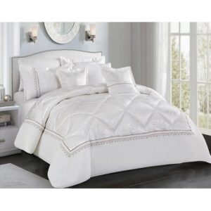 Stargold-Lace-Jackquard-Comforter-8-Pcs-Set-SG-CJL2001-White