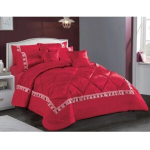 Stargold-Lace-Jackquard-Comforter-8-Pcs-Set-SG-CJL2002-Red