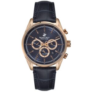 Beverly-Hills-Polo-Club-BP3004X-499-Mens-Analog-Watch-Blue-Dial-Multi-Function-3-Hands-Dark-Blue-Leather-Strap