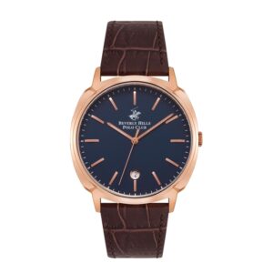 Beverly-Hills-Polo-Club-BP3022X-492-Mens-Analog-Watch-Blue-Dial-Brown-Leather-Strap