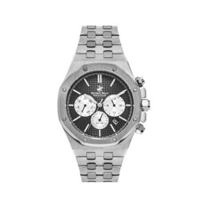Beverly-Hills-Polo-Club-BP3051X-350-Mens-Analog-Watch-Black-Dial-Multi-Function-3-Hands-Stainless-Steel-Strap