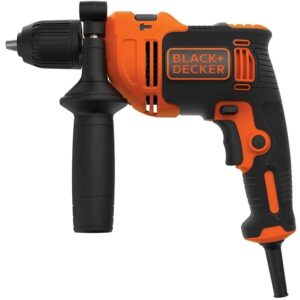 Black-Decker-BEH710K-GB-Single-Gear-Hammer-Drill-with-4-Drill-Bits-in-Kitbox