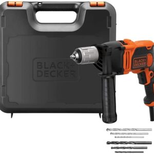 Black-Decker-BEH850K-GB-850W-Hammer-Drill-Kit-Box-Drill-with-6-Drill-Bits