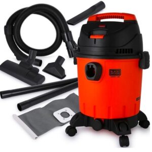 Black-Decker-WDBD20-B5-1400W-20-Litre-Wet-And-Dry-Tank-Drum-Vacuum-Cleaner-Orange-Black