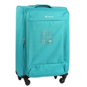 Carlton-Elante-80cm-4-Wheel-Soft-Top-Cabin-Luggage-Trolley-Turquoise