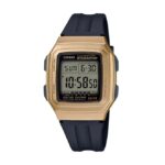 Casio, F-201WAM-9AVDF, Kid?s Watch Digital, Gold Dial Black Resin Band
