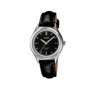 Casio-LTP-E104L-1AVDF-Women-s-Watch-Analog-Black-Dial-Black-Leather-Band