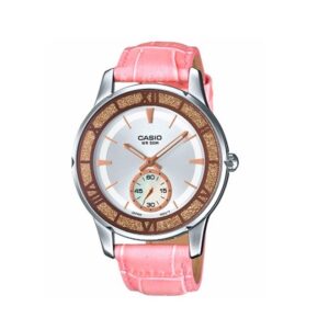 Casio-LTP-E135L-4AVDF-Women-s-Watch-Analog-White-Dial-Pink-Leather-Band