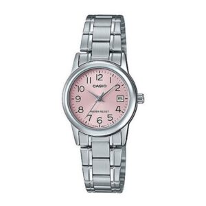 Casio-LTP-V002D-4BUDF-Women-s-Watch-Analog-Pink-Dial-Silver-Stainless-Band
