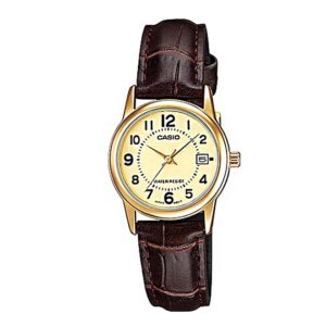 Casio-LTP-V002GL-9BUD-Women-s-Watch-Analog-White-Dial-Brown-Leather-Band