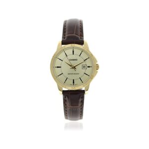 Casio-LTP-V004GL-9AUDF-Women-s-Watch-Analog-Champagne-Dial-Brown-Leather-Band