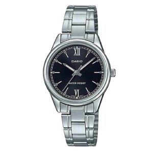 Casio-LTP-V005D-1B2UDF-Women-s-Watch-Analog-Black-Dial-Silver-Stainless-Band