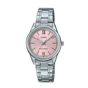 Casio-LTP-V005D-4B2UDF-Women-s-Watch-Analog-Pink-Dial-Silver-Stainless-Band