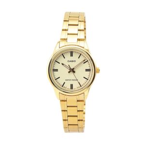 Casio-LTP-V005G-9AUDF-Women-s-Watch-Analog-Gold-Dial-Gold-Stainless-Band