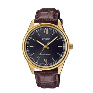Casio-LTP-V005GL-1B2UDF-Women-s-Watch-Analog-Black-Dial-Brown-Leather-Band